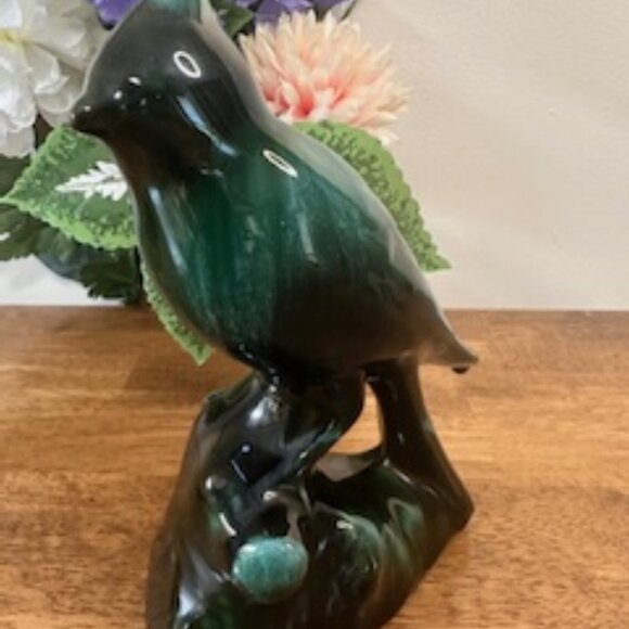 Blue Mountain Pottery Standing Cardinal Figurine –‎ Green Drip Glaze Cana… - Picture 2 of 6